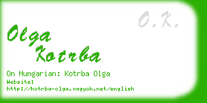 olga kotrba business card